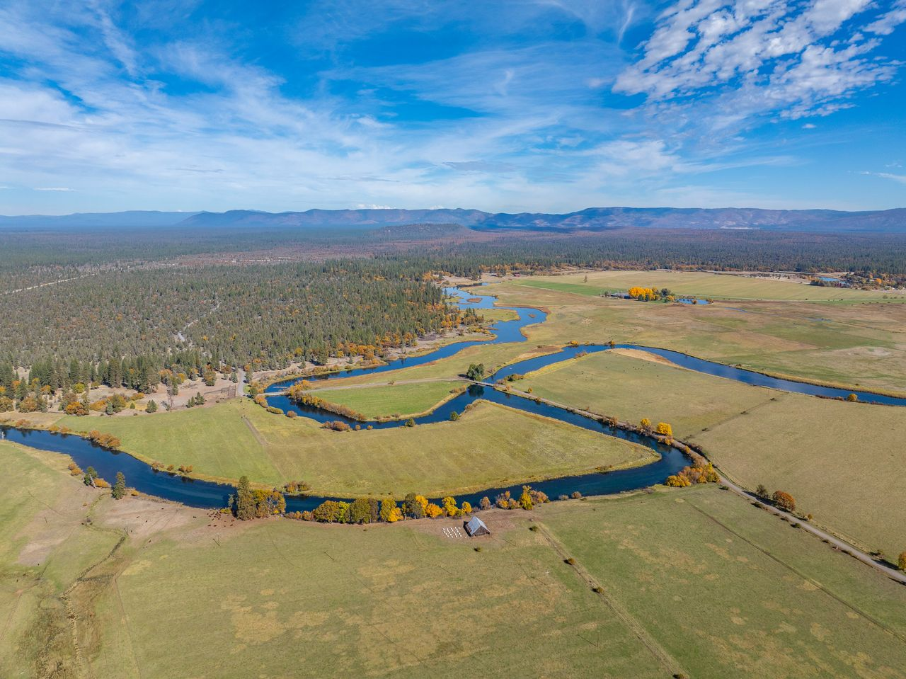 River winding through agricultural land.