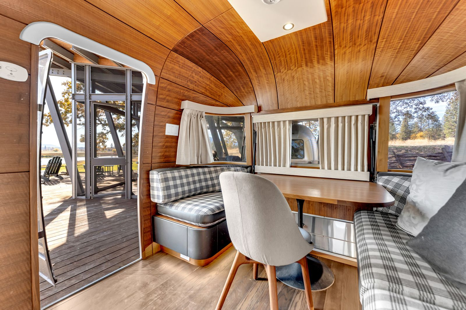 Each trailer is built to support extended stays focused on fishing and outdoor use with sleeping quarters, bathrooms, and lounge areas.