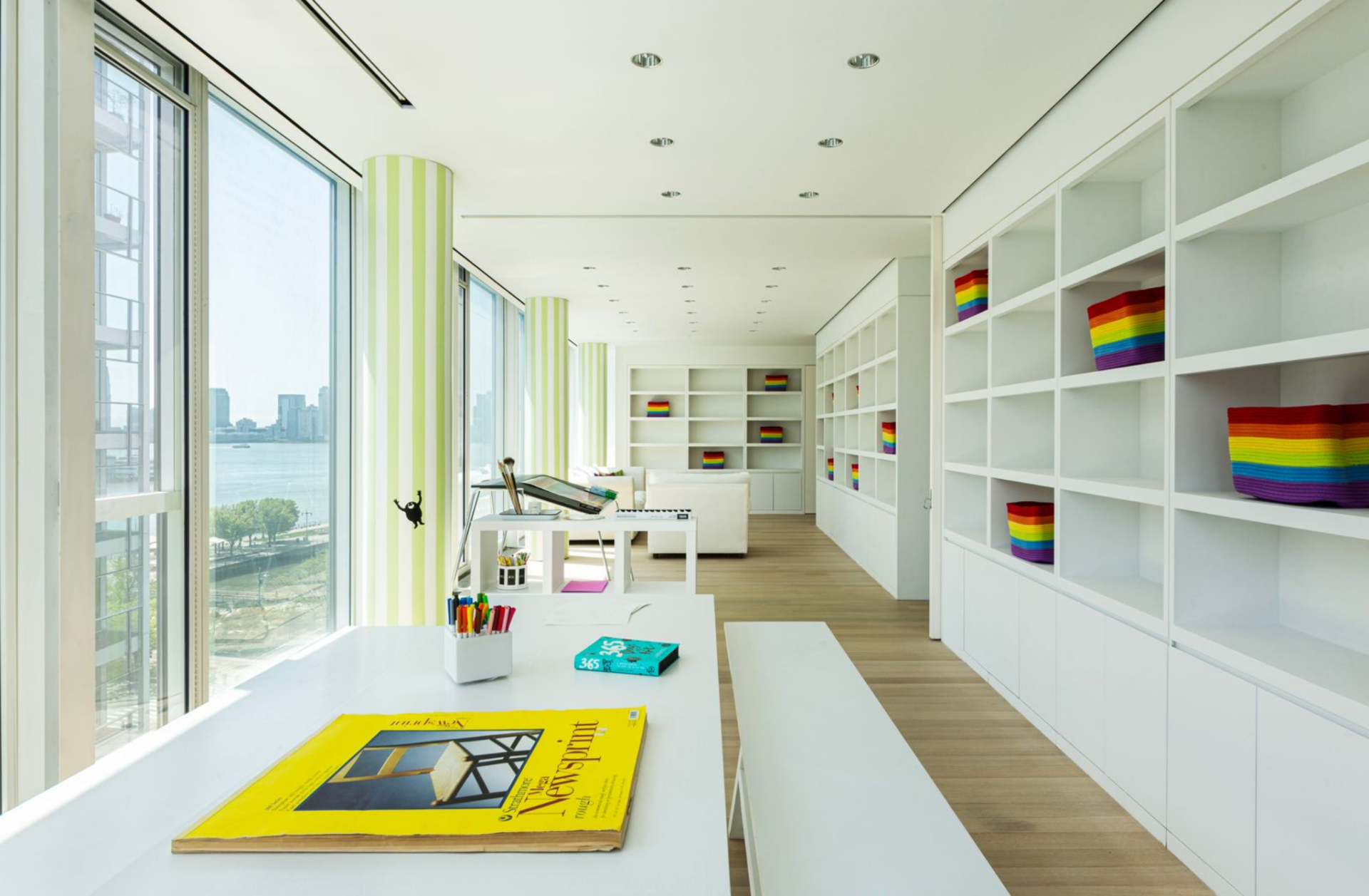 This section seems to be set up as a flexible art studio or play area that can take inspiration from the views.