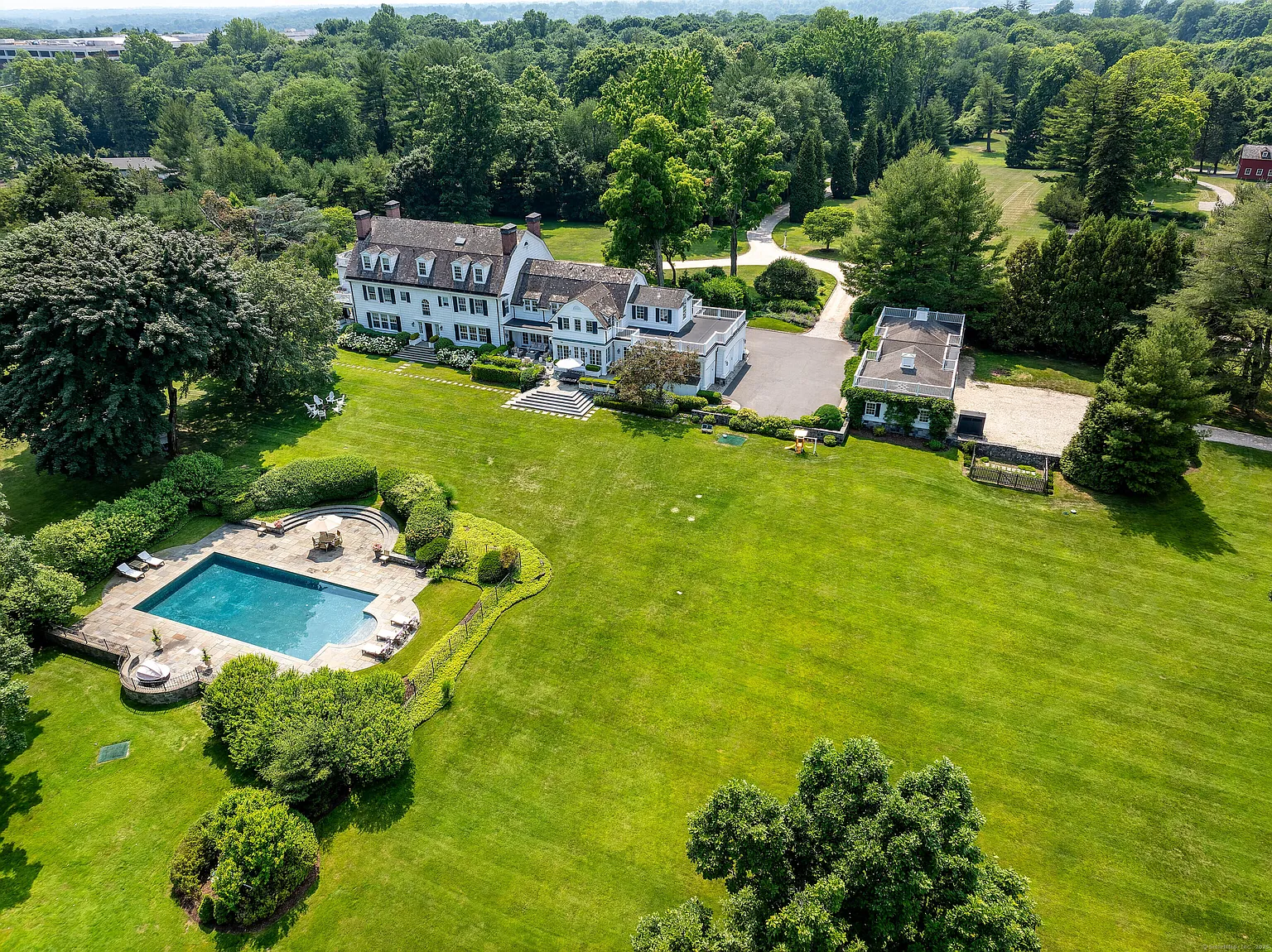 Aerial view of Kenneth Cole's New York Estate.