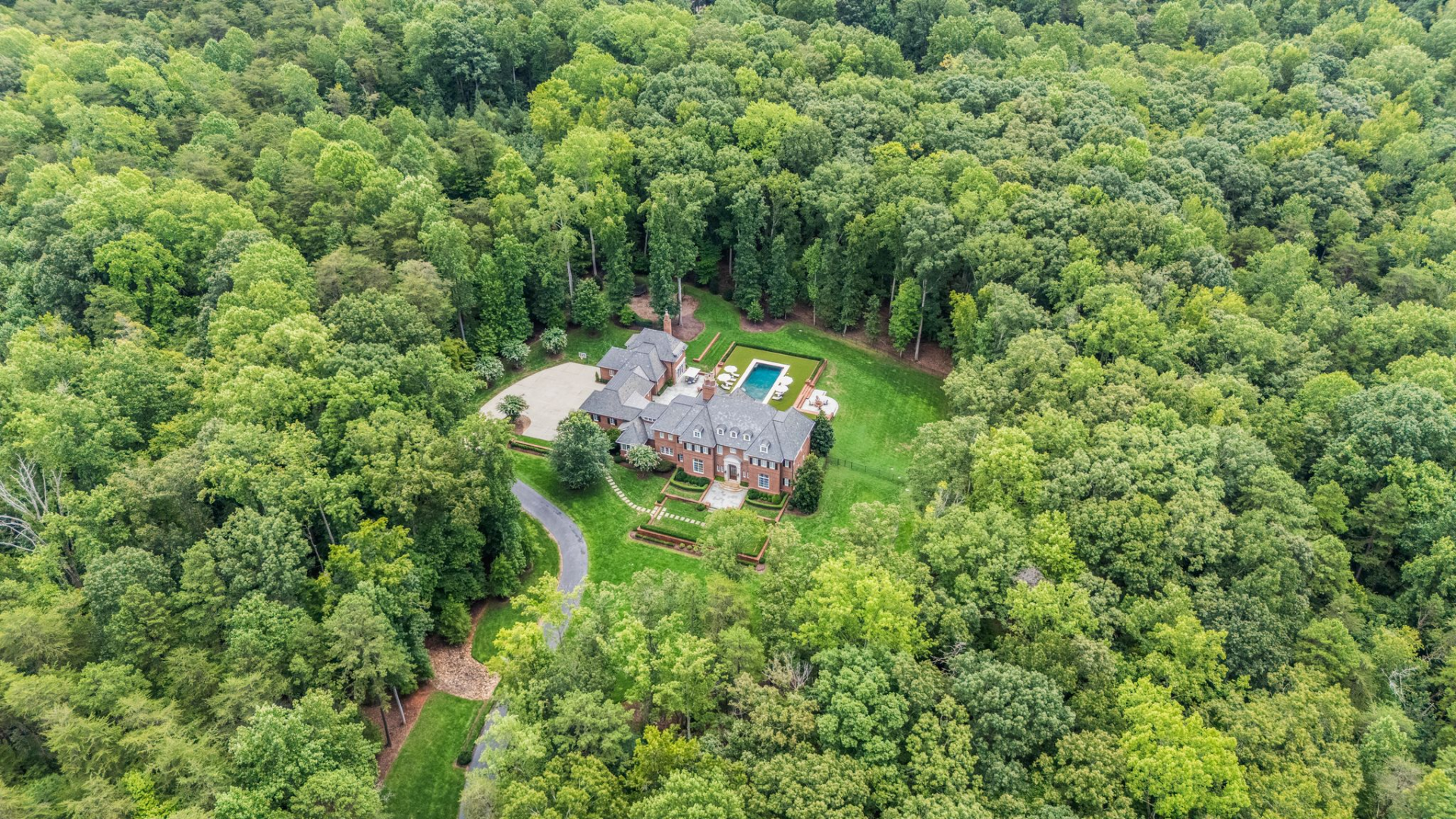Aerial view of Jamie McMurray's North Carolina mansion.