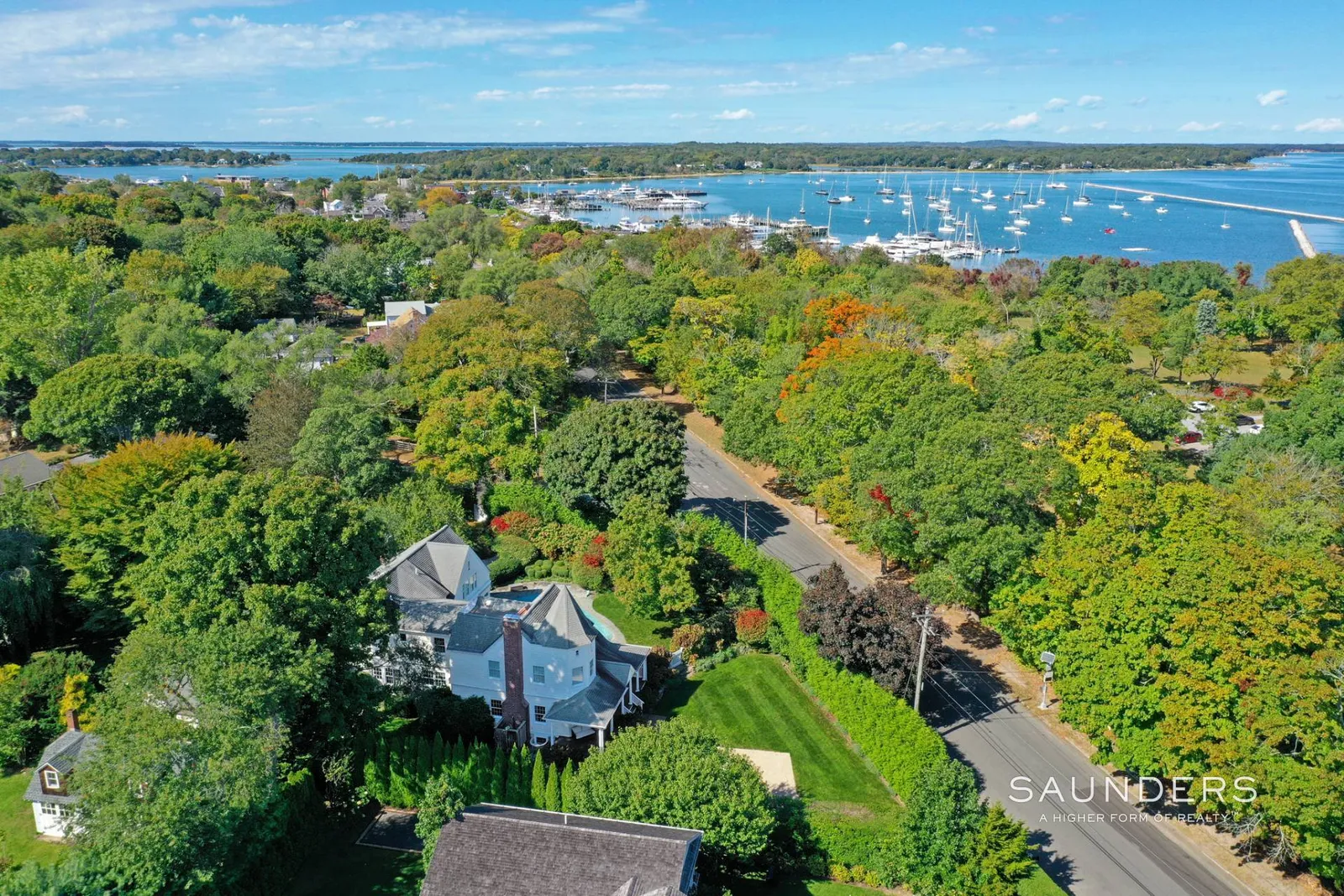 Aerial view of Joy Behar's Hamptons home.