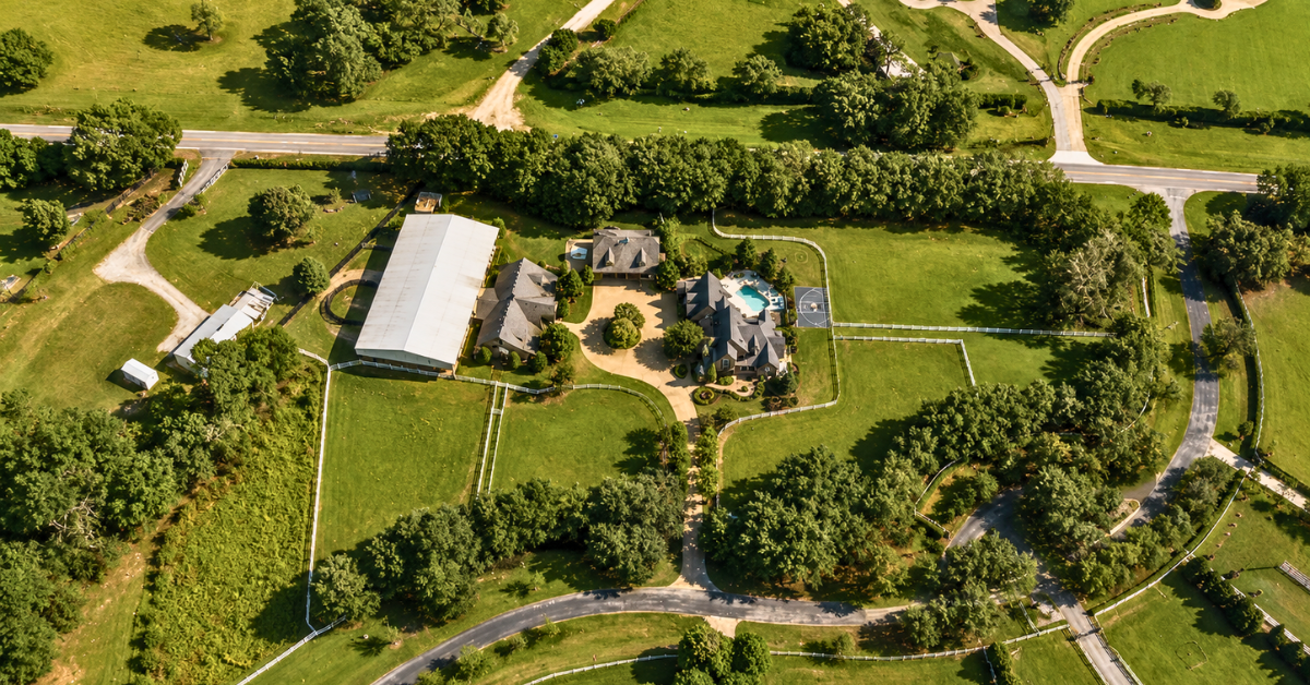 Aerial view of Devin White's Odessa Estate.