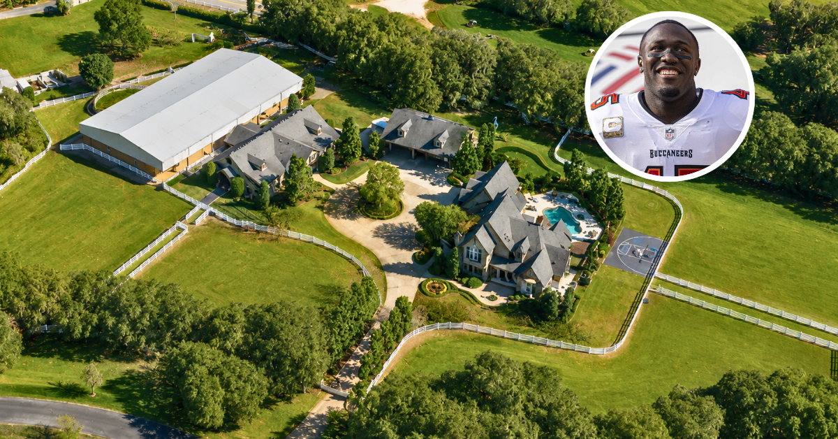 Aerial view of Devin White's Odessa Estate.