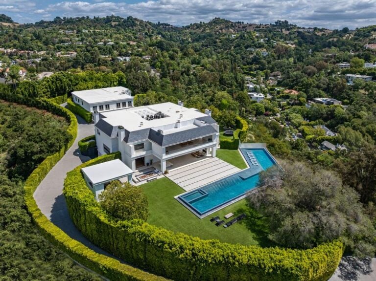 Aerial view of Jennifer Lopez's Beverly Hills Estate.