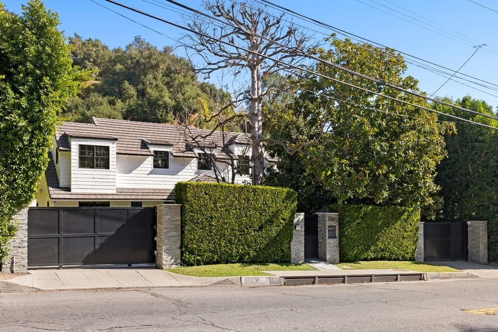 Street view of Lindsey Vonn's gated Beverly Hills home.