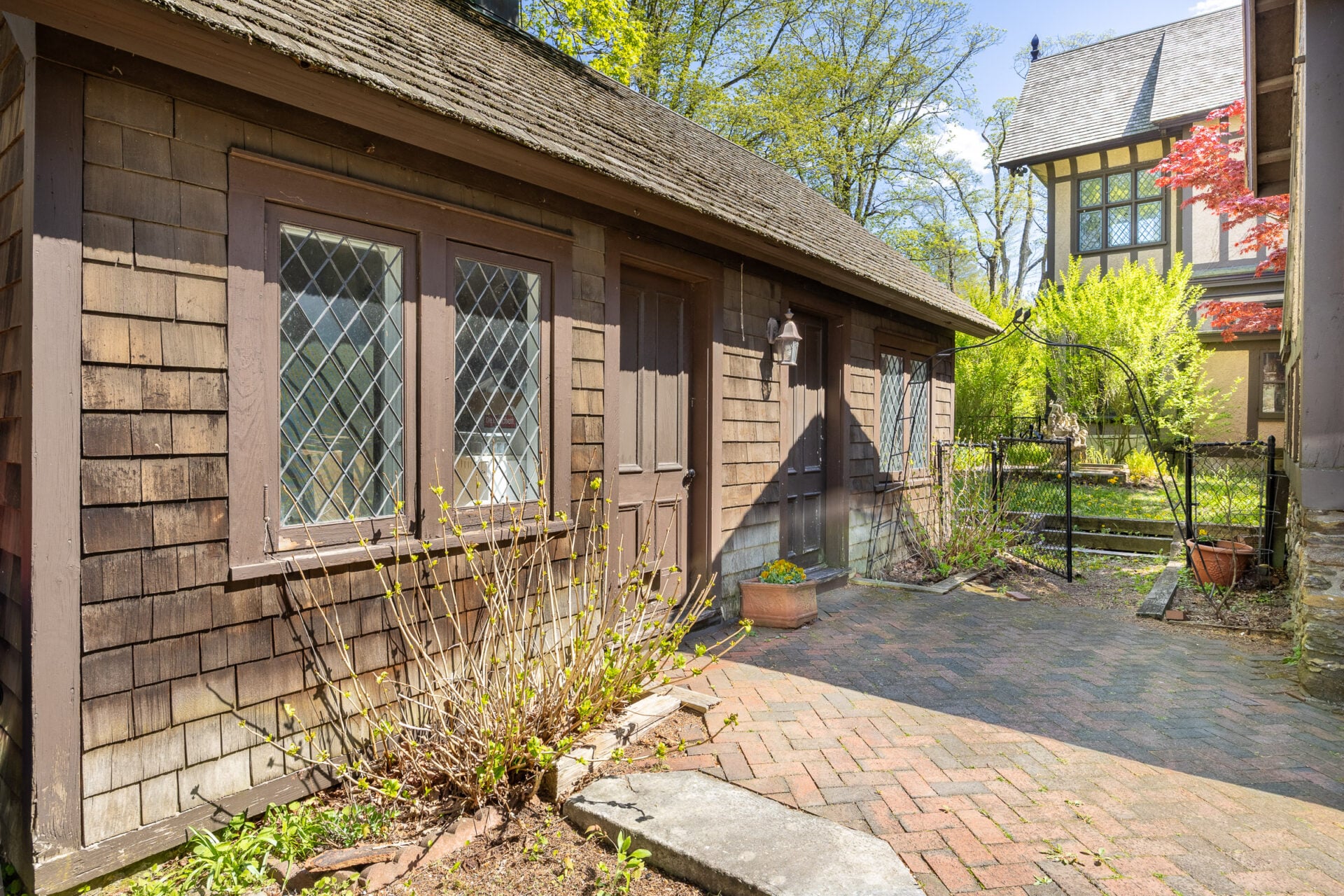 Cottage house and gardens.