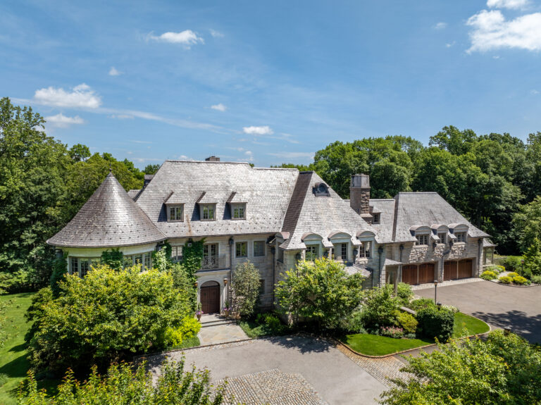 Front exterior of Allan Houston's Custom Greenwich Estate.