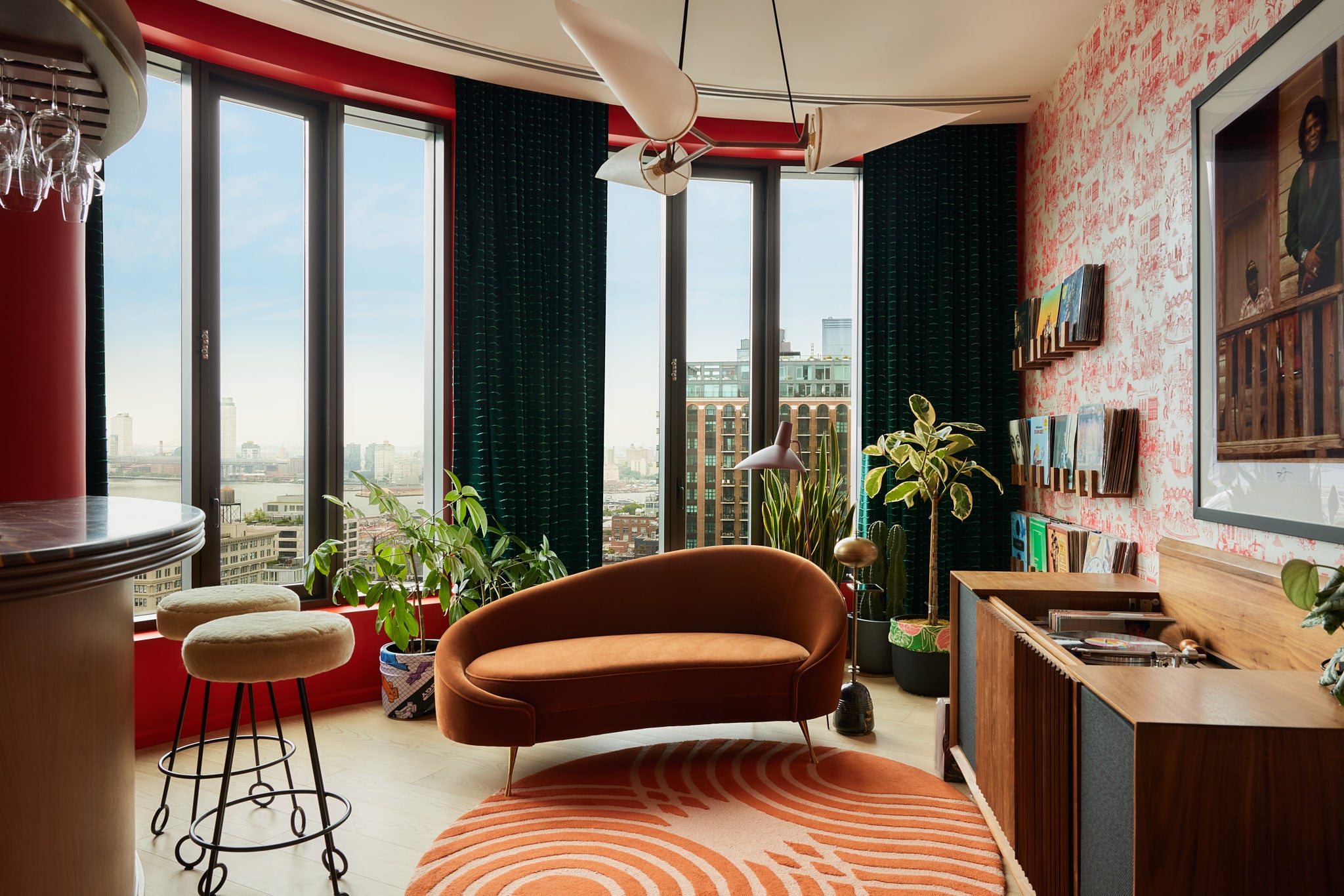 Vinyl listening room in Joe Jonas' Brooklyn condo.
