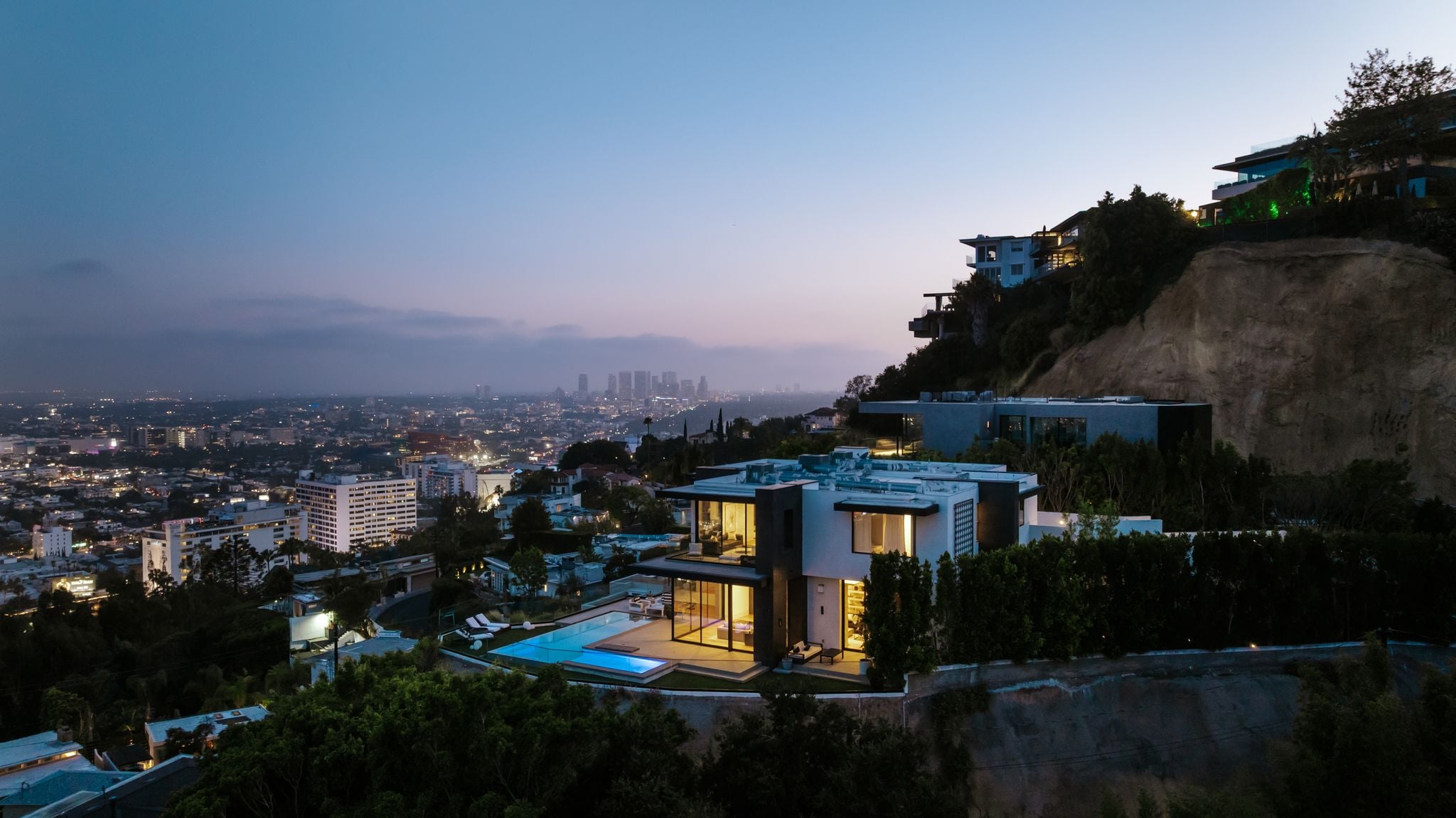 Aerial view of Joel Simkhai's West Hollywood home.