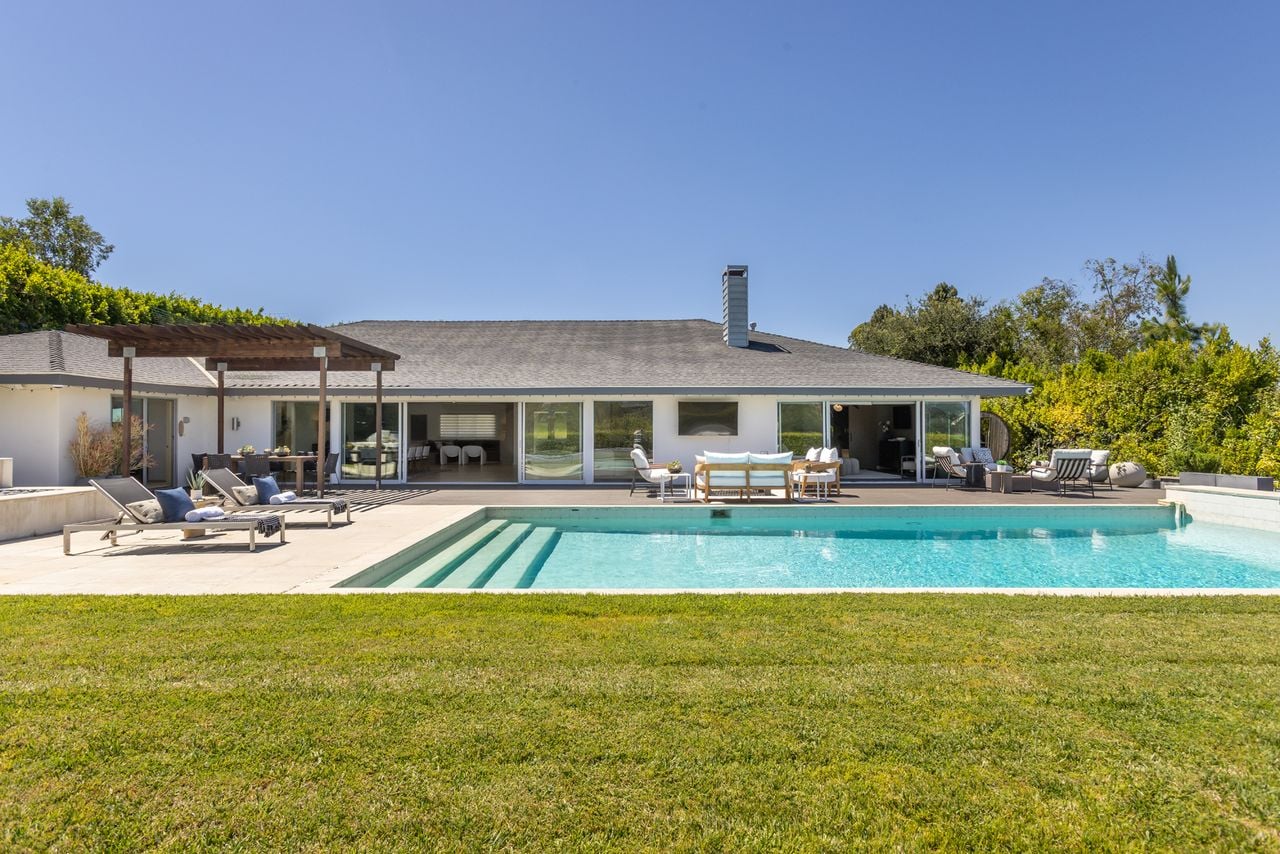 Backyard of Josh Duhamel's Encino home.