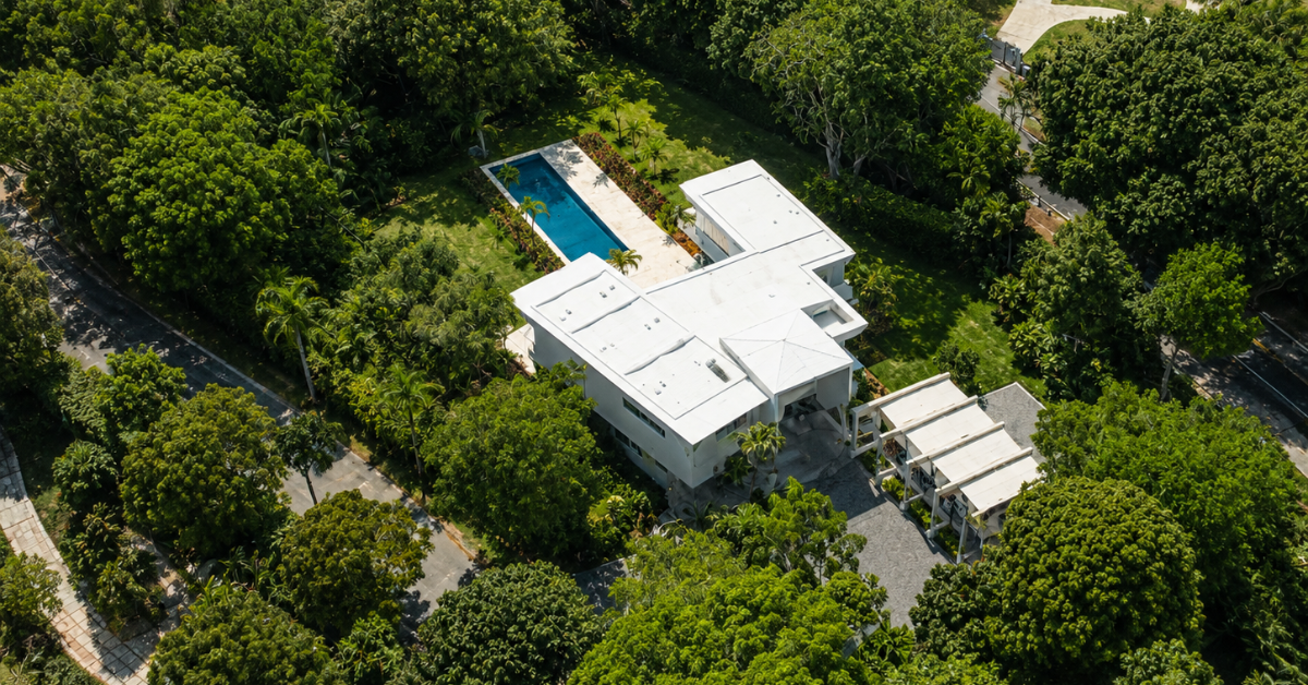 Aerial view of Juwan Howard's Florida mansion.