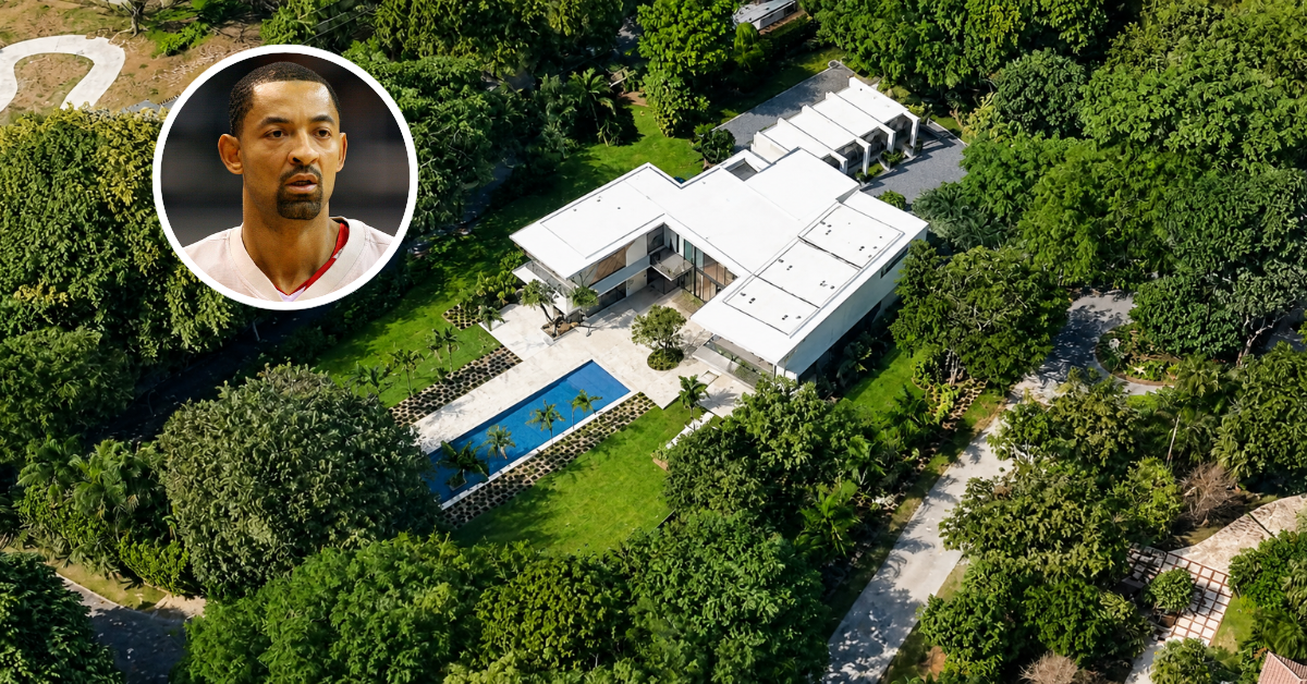 Aerial view of Juwan Howard's Florida mansion.