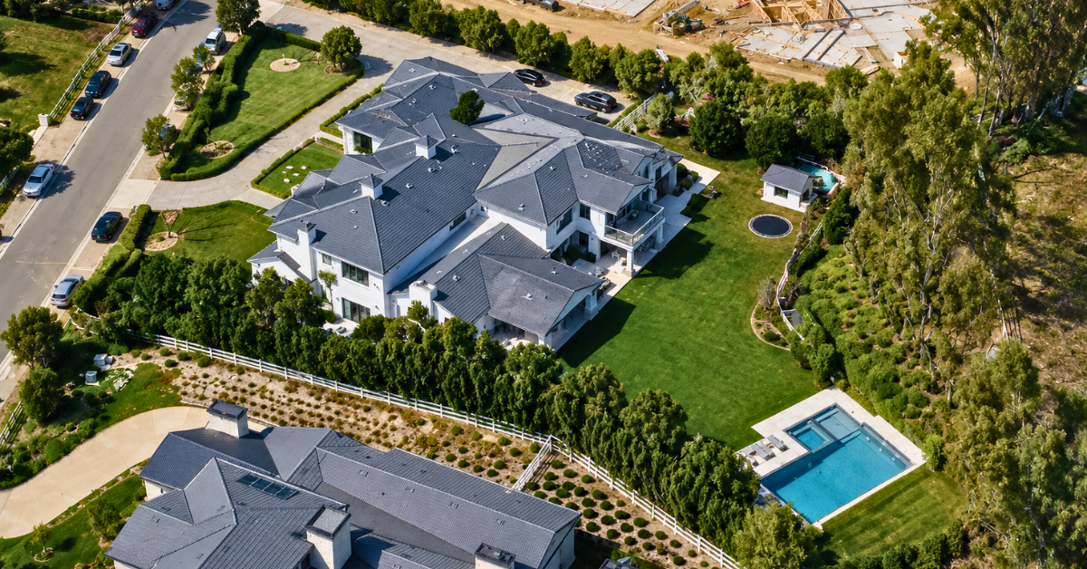 Aerial view of Kylie Jenner's Hidden Hills Mansion