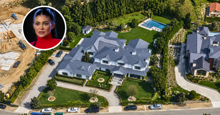 Aerial view of Kylie Jenner's Hidden Hills Mansion.