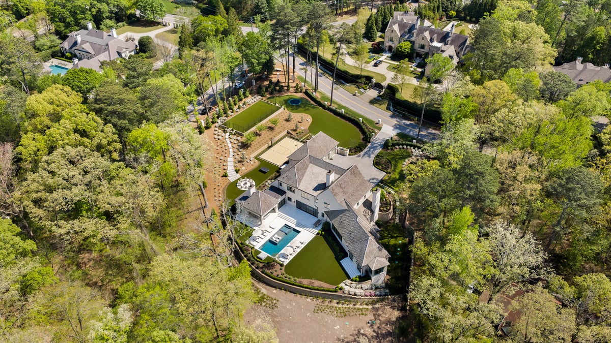 Aerial view of Raheem Morris' former Sandy Springs home.