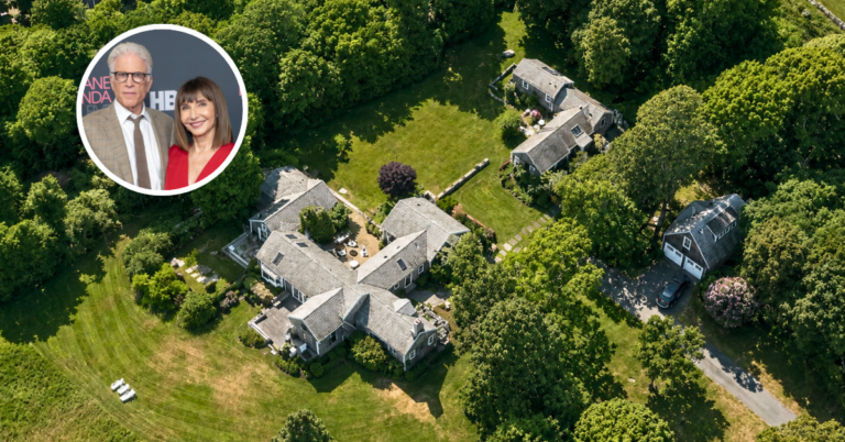 Aerial view of Ted Danson and Mary Steenburgen's Martha's Vineyard Estate.