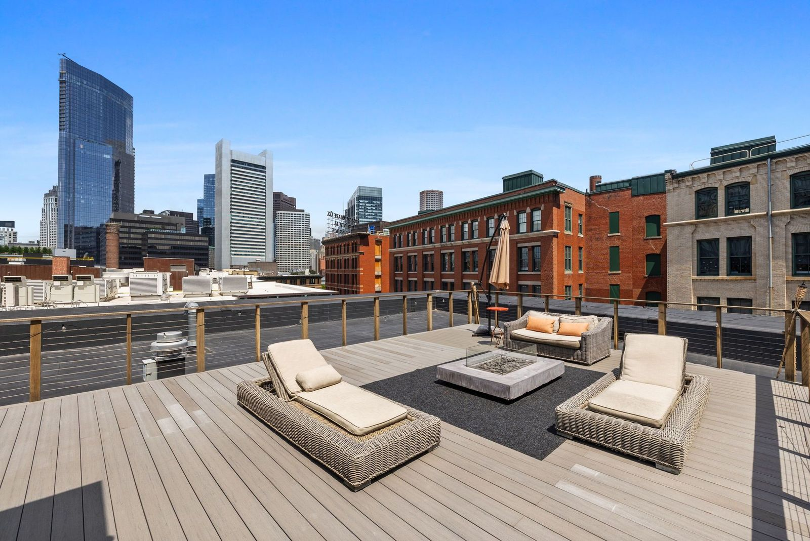 Private rooftop deck in Boston.