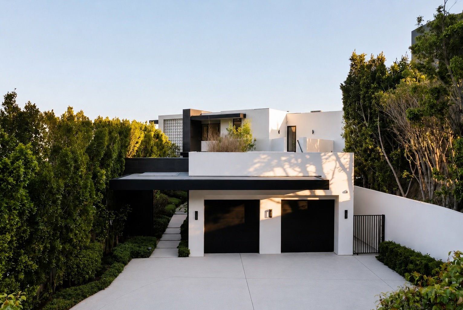 Contemporary exterior of Joel Simkhai's West Hollywood home.