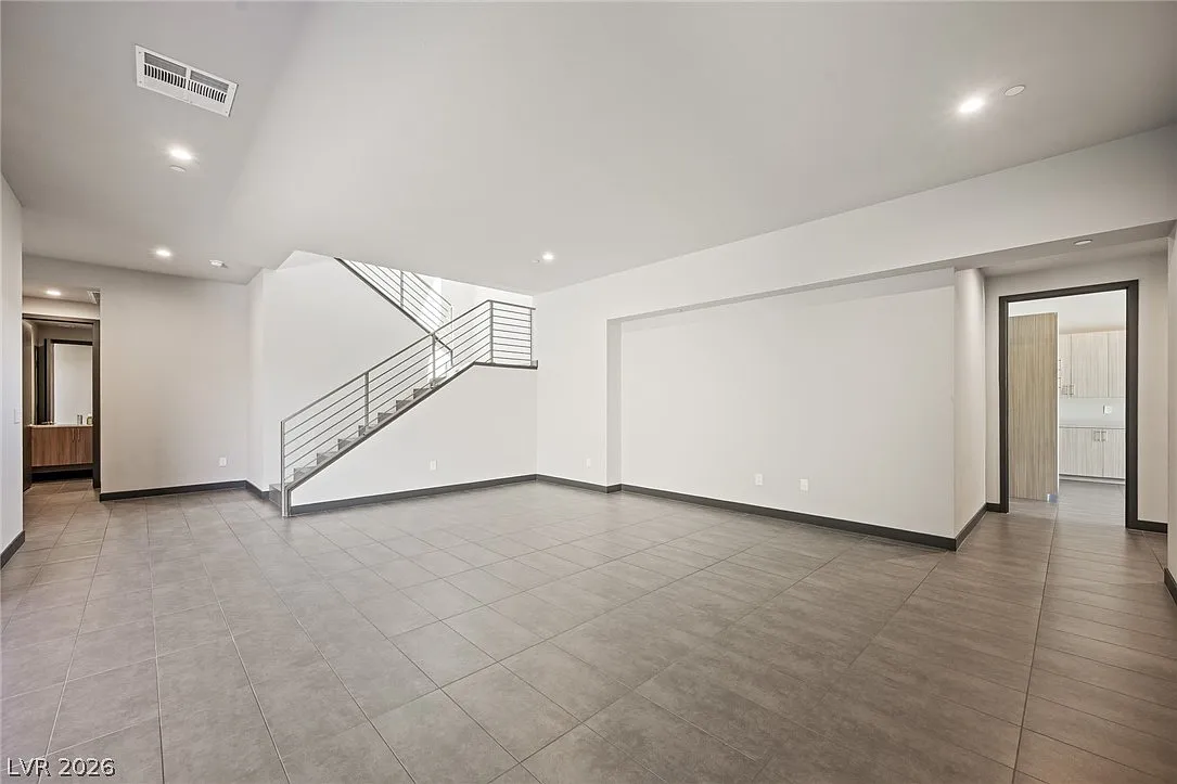 Expansive open living space that offers flexibility depending on the owner's needs.
