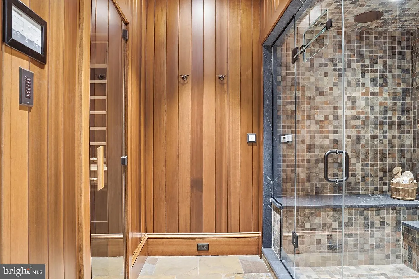 A steam room and an infrared sauna.