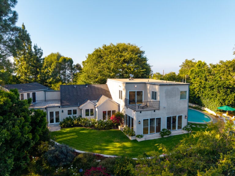 Aerial view of Beverly Hills home.