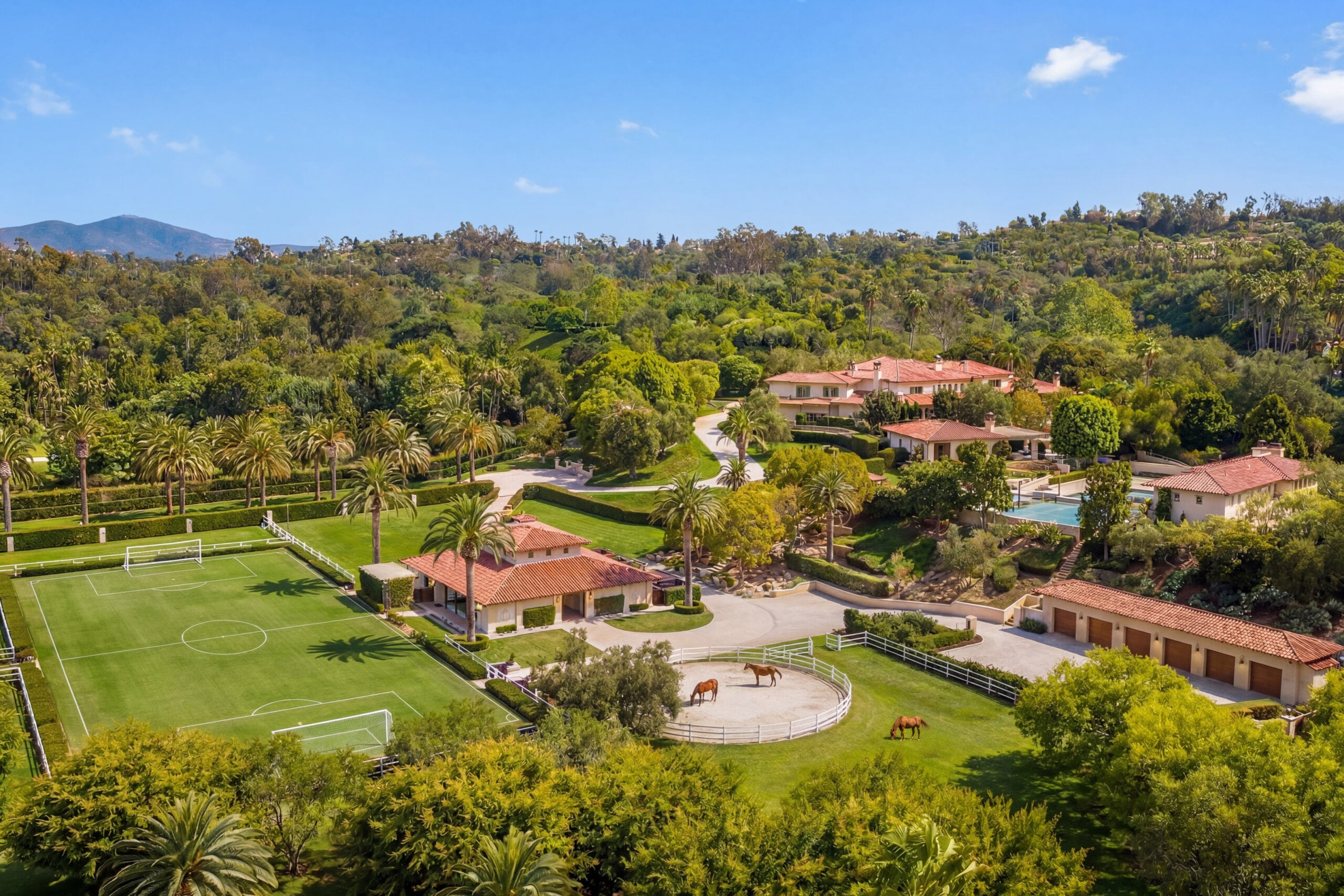 Aerial view of Russell Wilson and Ciara's SoCal estate.