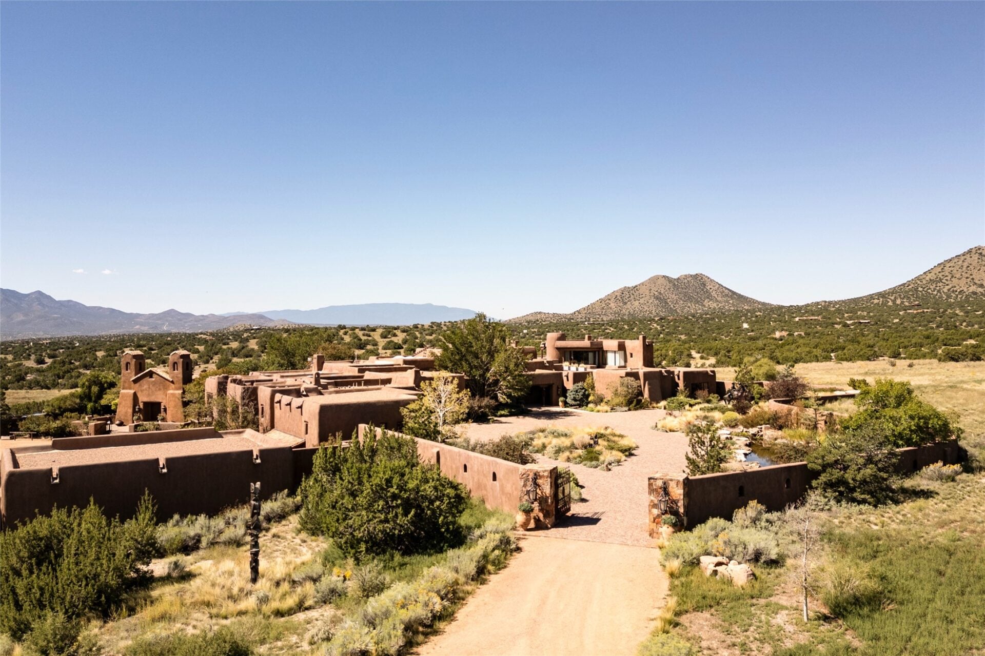 Aerial view of Jochen Zeitz's Santa Fe Estate.