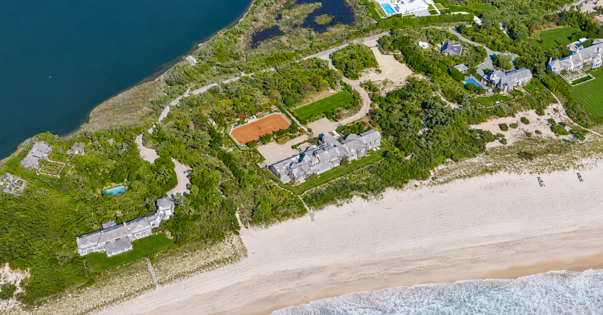 Aerial view of Calvin Klein's former Hamptons estate.