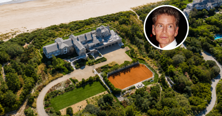 Aerial view of Calvin Klein's former Hamptons estate.