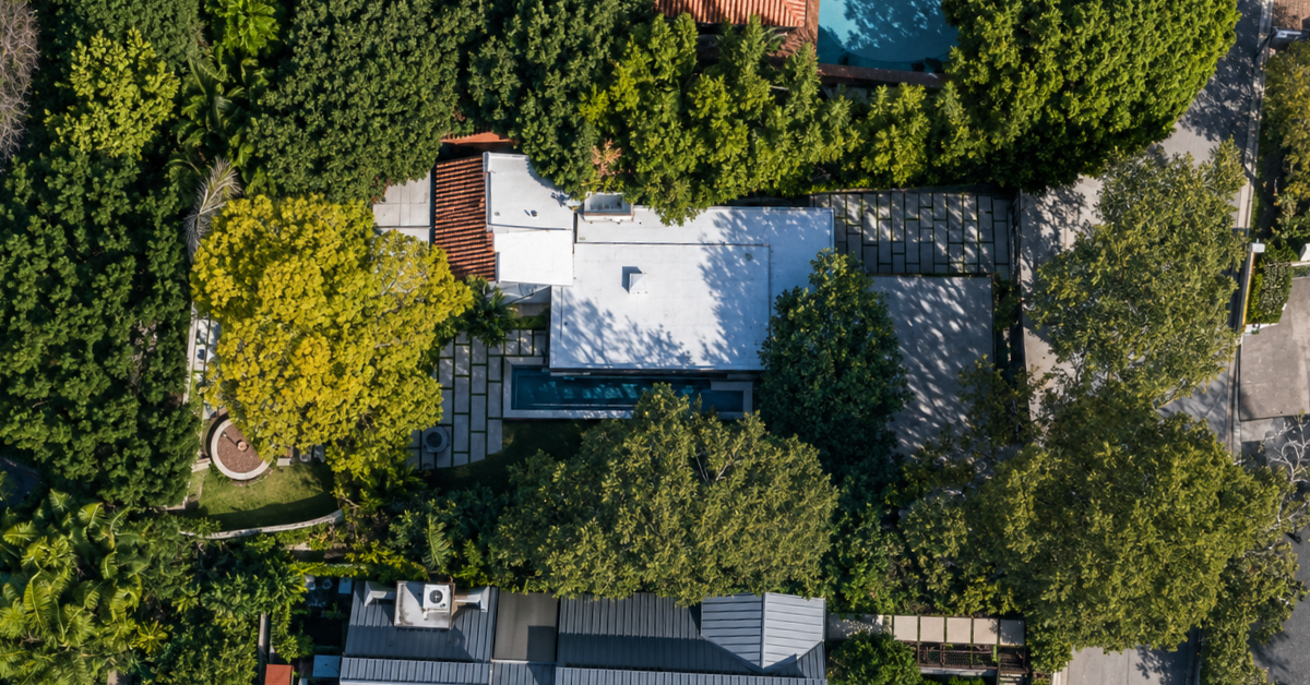 Aerial view of Dakota Johnson's West Hollywood home.