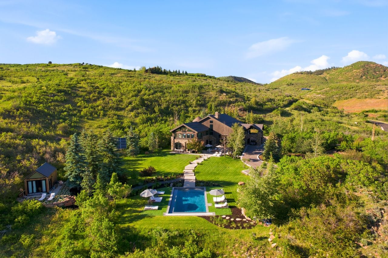 Aerial view of Katherine Heigl's Utah estate.