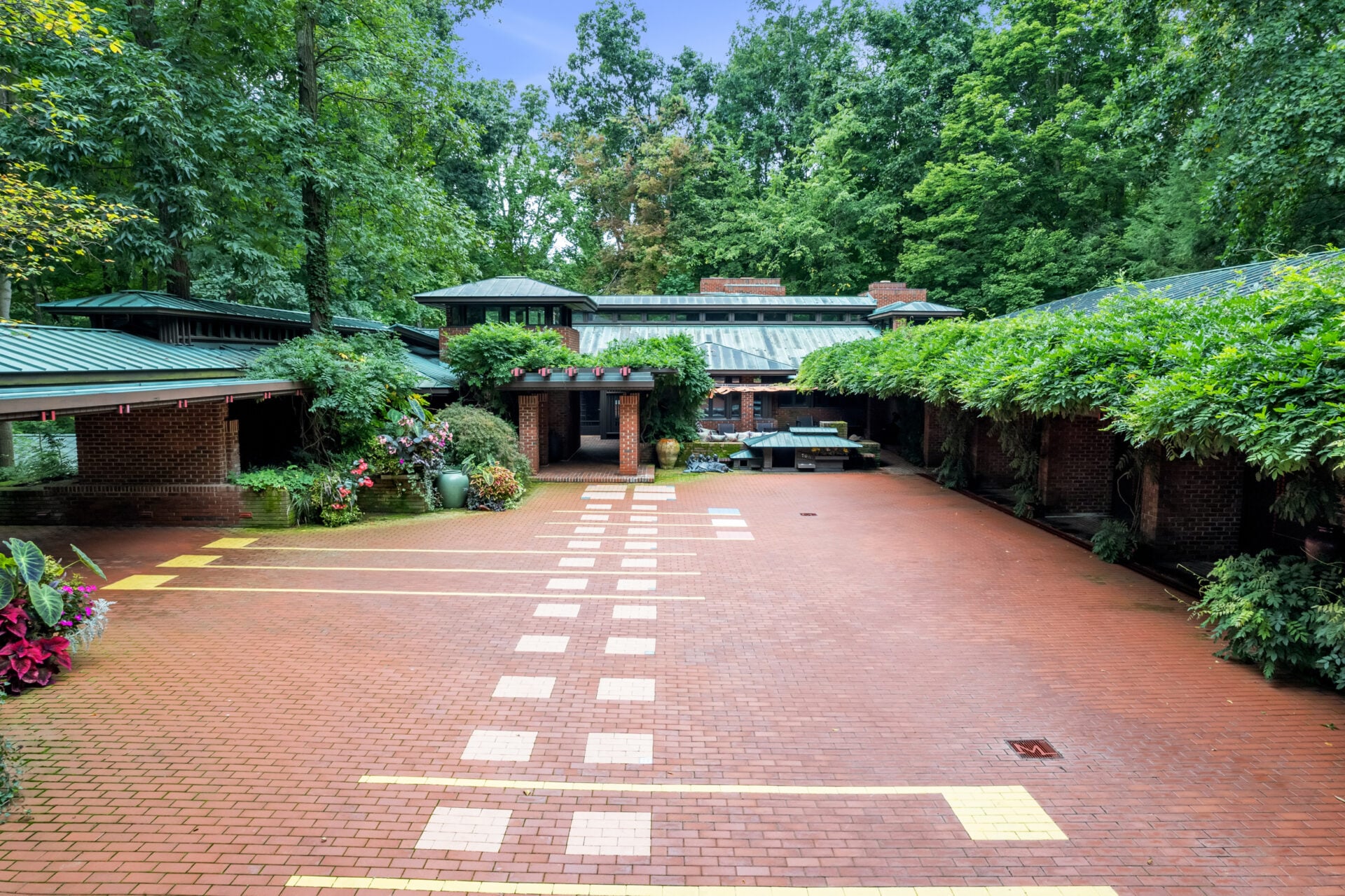 Entrance to the 10,000-square-foot main residence.