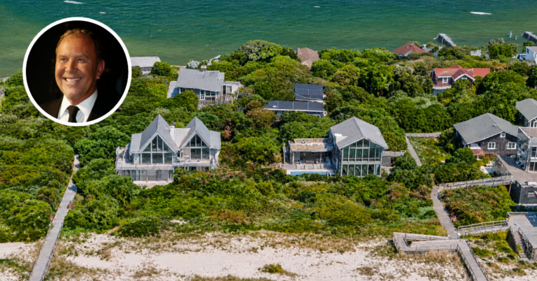 Aerial view of Michael Kors' Oceanfront Fire Island Home.