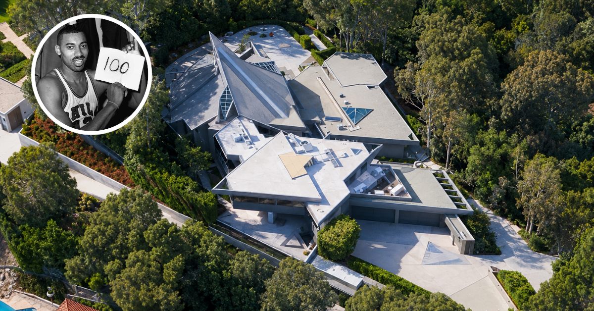 Aerial view of Wilt Chamberlin's LA home.
