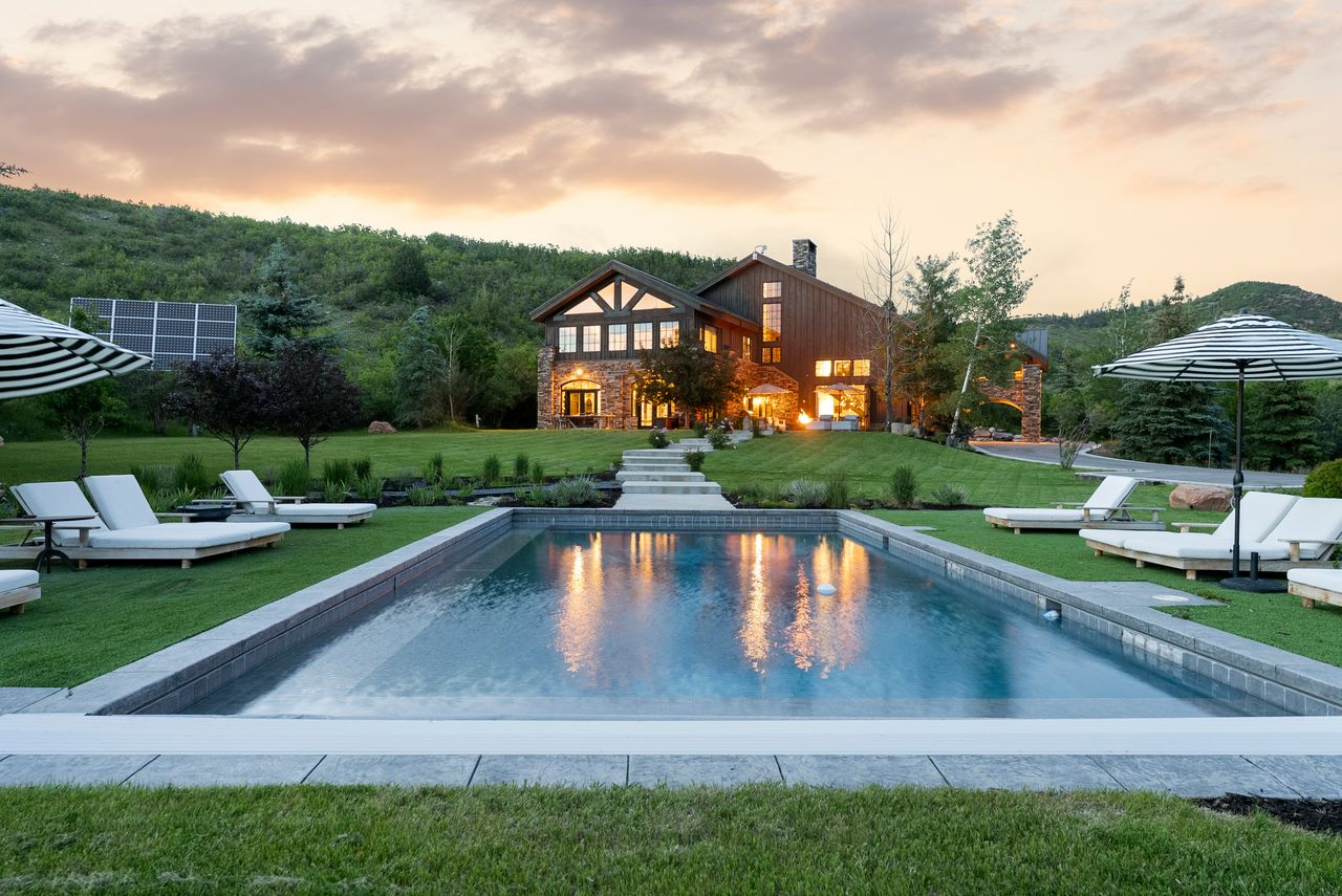 The pool creates a private resort-like spot while preserving uninterrupted views across the open landscape.