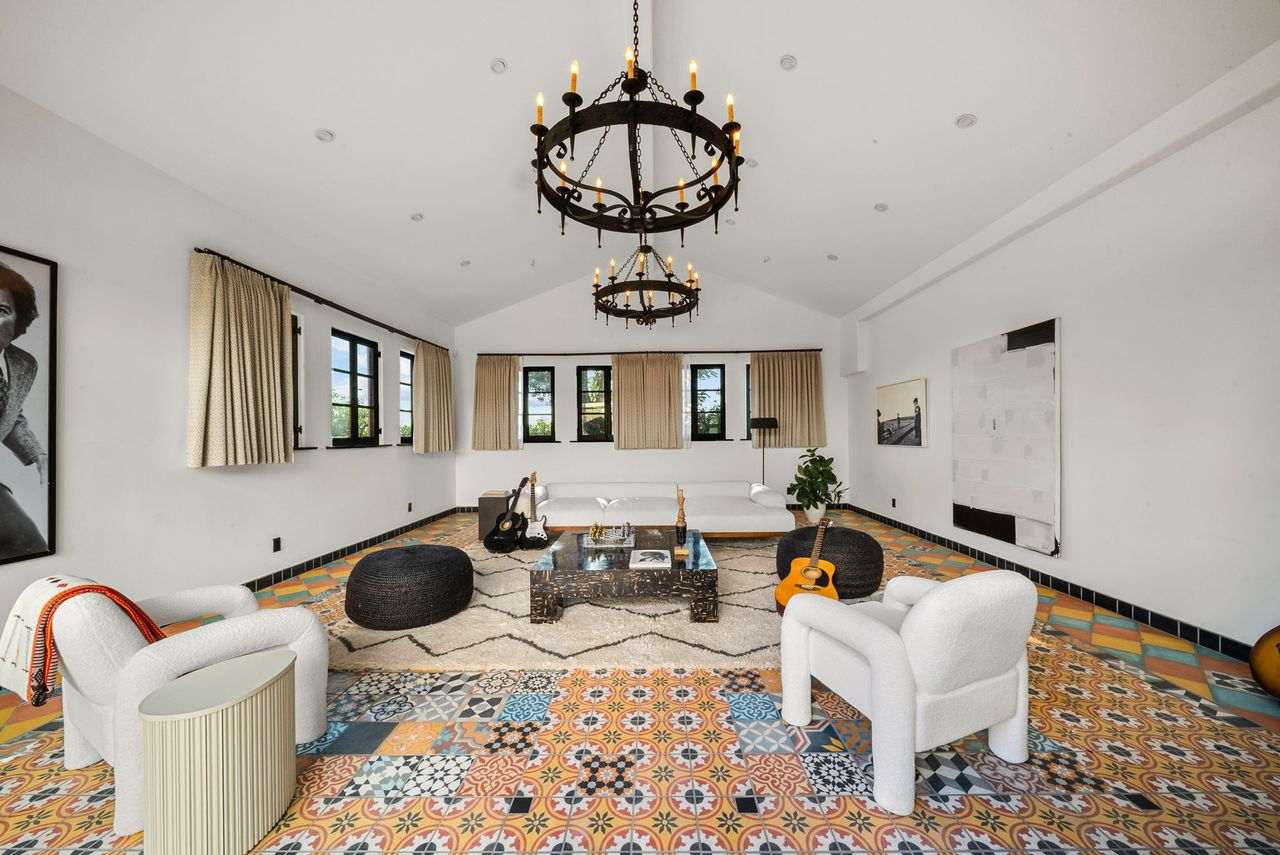 The detached garage has been transformed into a flexible living space.