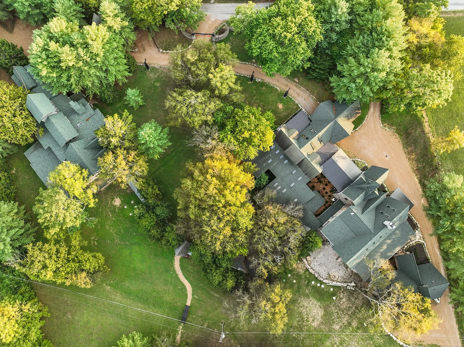 Aerial view of The Dark Horse Estate.