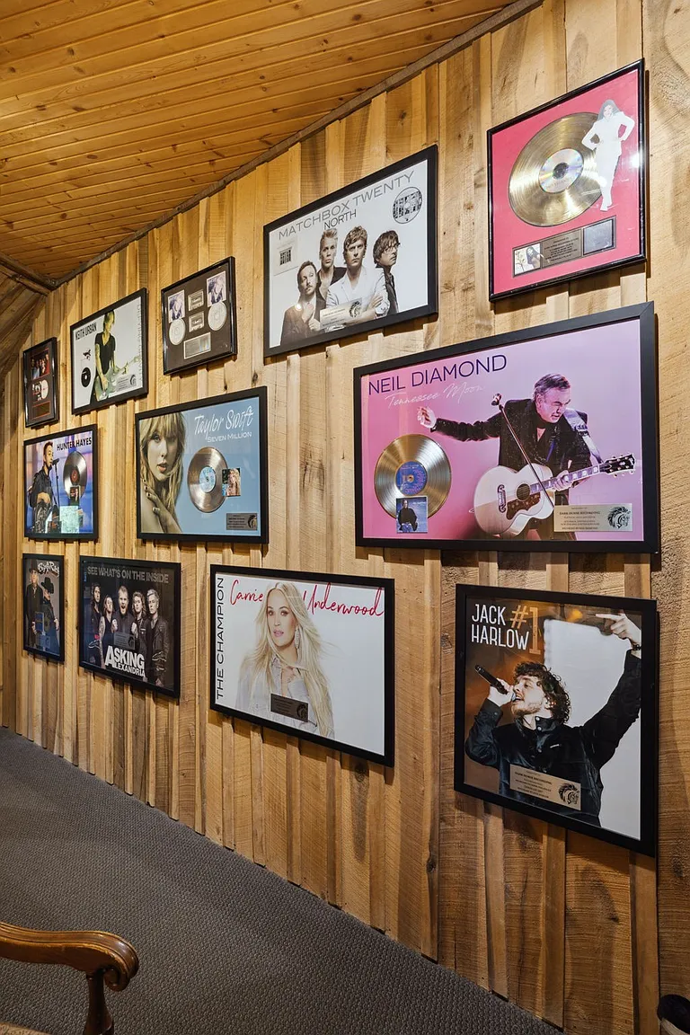 Wall of recording albums.