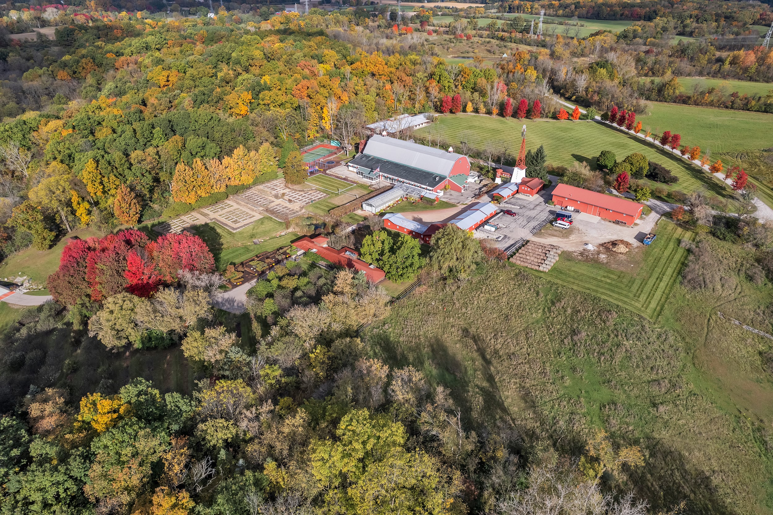 Aerial view of Domino's Pizza Founder's Ann Arbor estate.