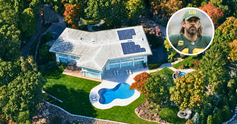 Aerial view of Aaron Rodger's New Jersey mansion.