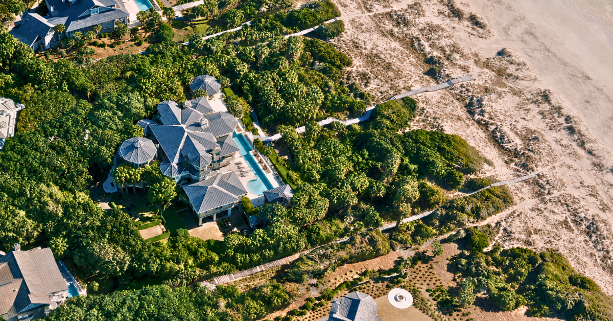 Aerial view of David Falk's South Carolina home.