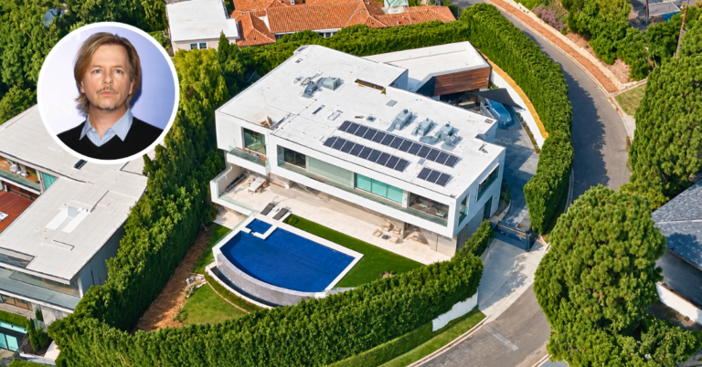 Aerial view of David Spade's Hollywood Hills house.