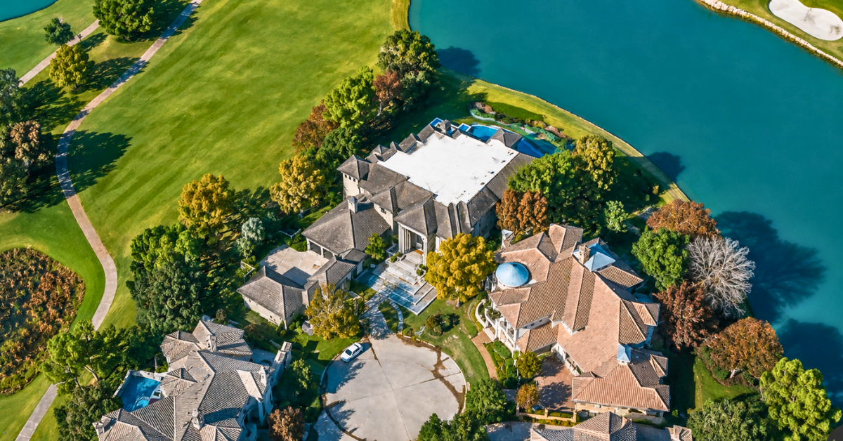 Aerial view of Nick Van Exel’s Former Houston Mansion.