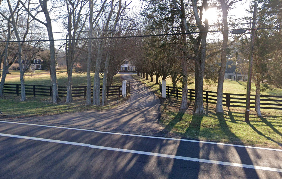 Street view of Sheryl Crow's recently sold Nashville Estate.