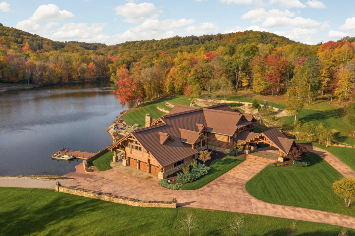 Aerial view of Tony Stewart's Indiana ranch.