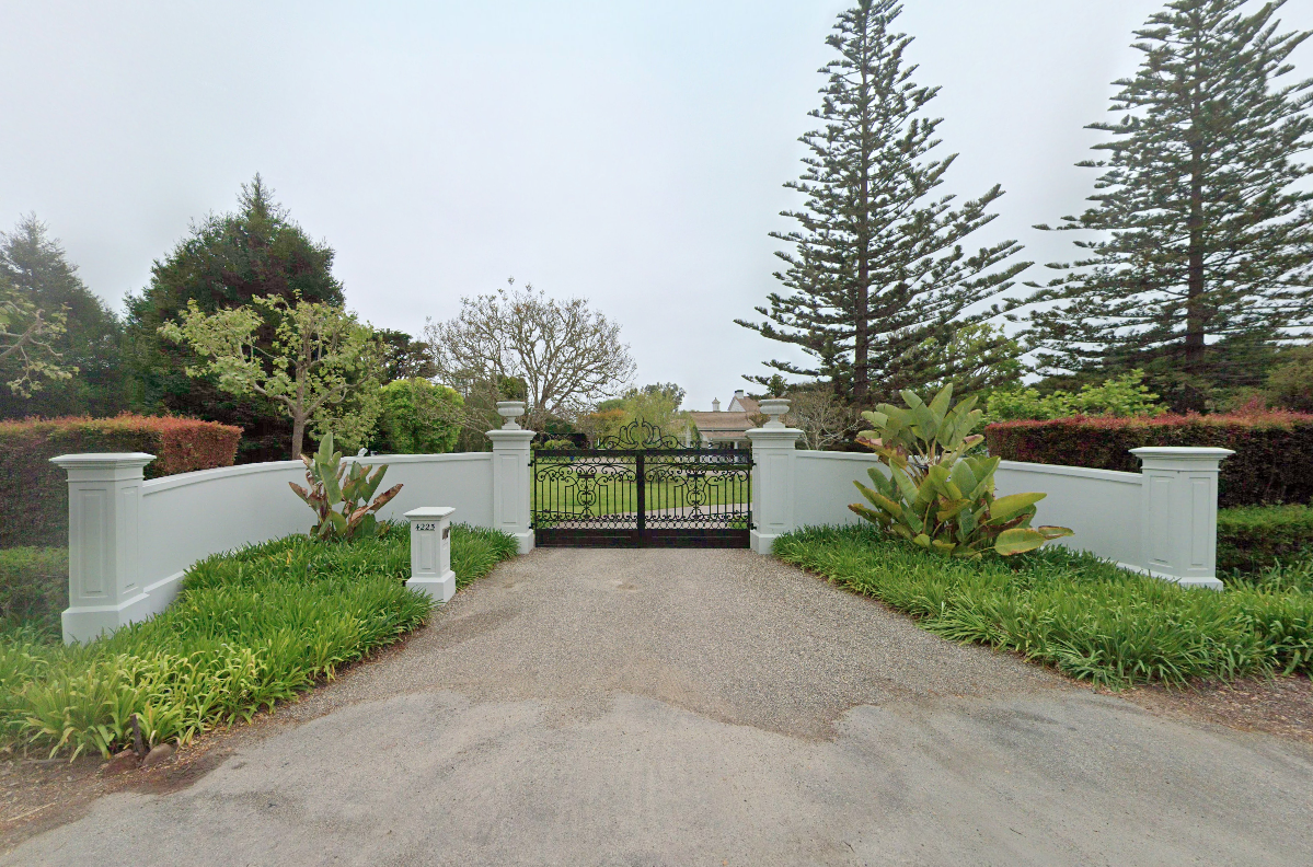 Street view of Fess Parker’s Santa Barbara Mansion.