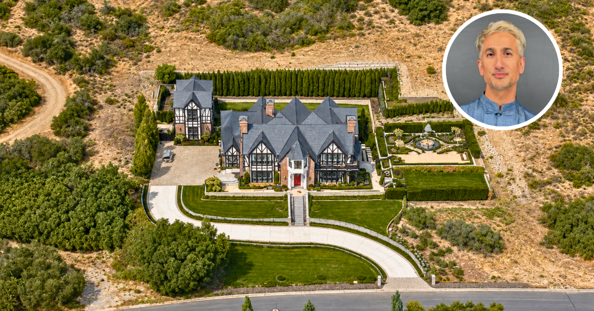 Aerial view of Tan France's Salt Lake City Estate.