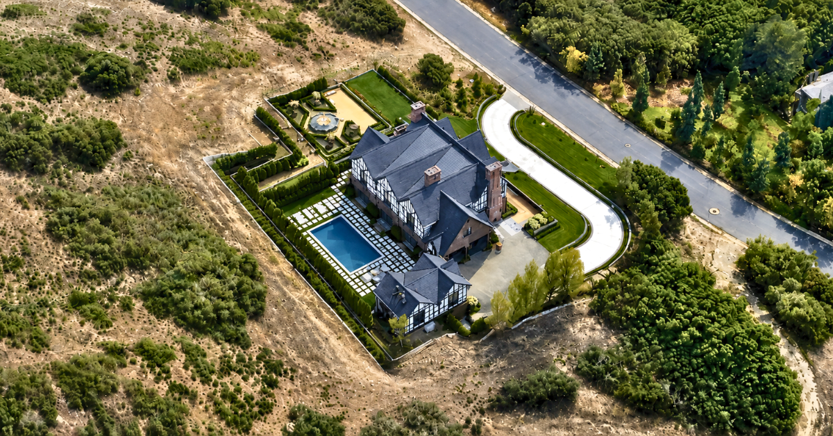 Aerial view of Tan France's Salt Lake City Estate.