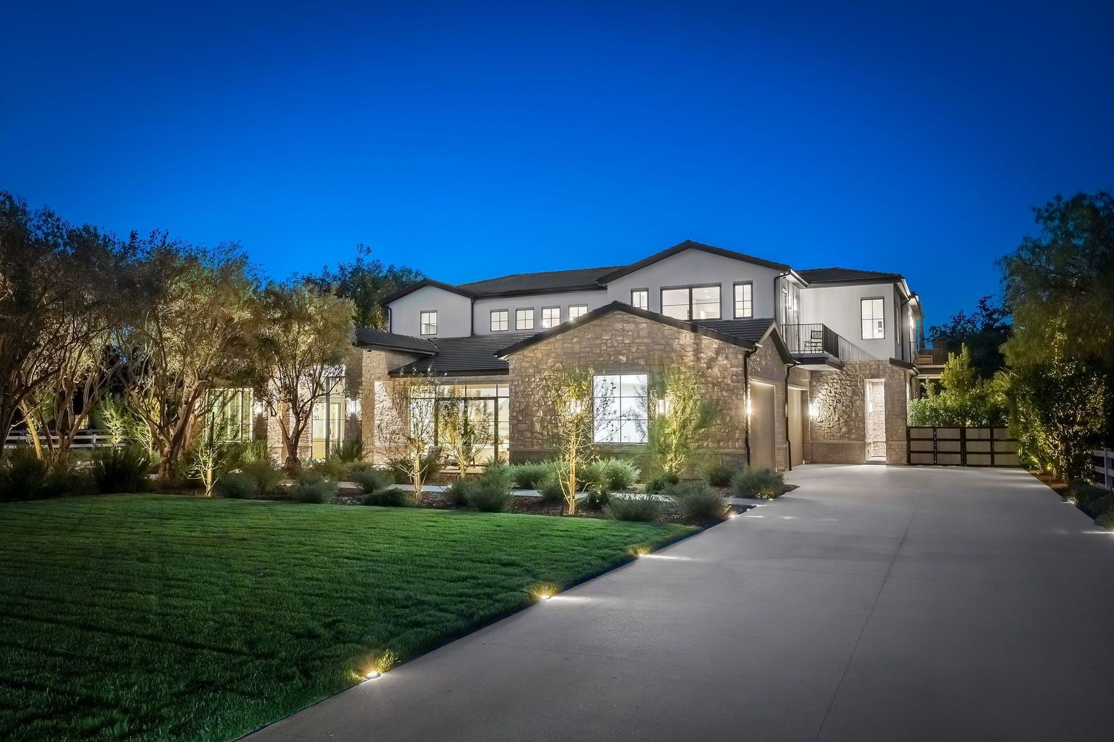 Driveway leading to Scott Disick's newly built Hidden Hills mansion.